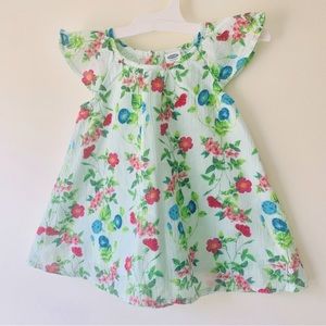 Old Navy Baby Girls Cap Sleeve Floral Cotton Sun Dress, 3-6M